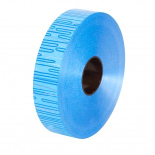 Rolă panglică poliester albastră cu model argintiu 3 cm pentru flori